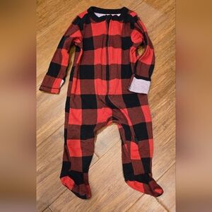 Old Navy Buffalo Plaid Footie Pajama Playsuit